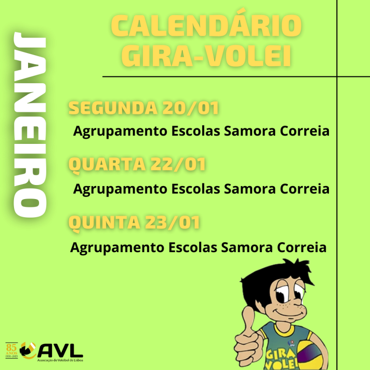 Gira Volei: Agenda Janeiro